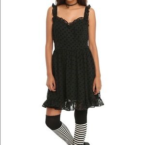ROYAL BONES BY TRIPP BLACK FLOCKED SKULL DRESS